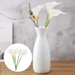 Decorative Flowers 5 Pcs Simulation Calla Lily Plastic Flower Artificial Decorate Fake Bouquets Kit Props