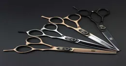 Nuovi forbici da taglio dei capelli da barbiere professionista Kasho GF60 da 55 pollici 6cr Silverblackrose Golden9267380