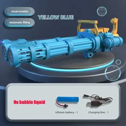 Gun Toys Automatic Bubble Gun Rocket Double Tube Machine Outdoor Blow Molding Toy Childrens Water Pomperos Childrens Day Gift yq240413RAYT