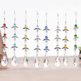 Dekorativa figurer 8st Chakra Crystal Suncatcher Angel Wing Pendant With Prism Rainbow Maker Window Hanging Teardrop Home Decor