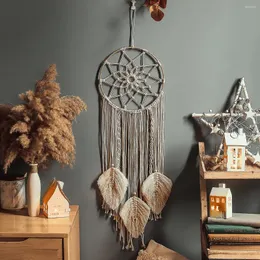 Decorative Figurines Nordic Style Woven Tapestry Dream Catcher Wall Hanging Wind Chimes Home Decoration Art Decor Ornaments Pendant