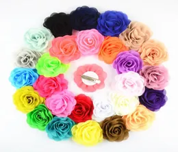 8cm chiffon fabric flower with flavator clip for baby hair accessory 24pcslot4316063