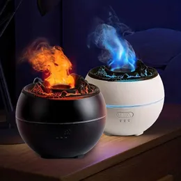 Luftfuktare ny stil 360 ml 7 färger eld flamma cool dimma luftfuktare aromolja H2O USB luft diffusor vulkanfuktare