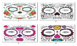 Christmas Party Facial Day of the Dead Faced Tattoo Halloween och Masquerade Ball Måste Pretty Sticker Waterproof3478402