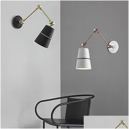 Wall Lamps Modern Long Swing Arm Black Lamp Sconce For Room Studio Beside Wandlamp Aplique De Pared Indroo Home Fixtures Drop Deliver Dhoca