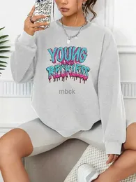 Bluza męskie bluzy Bluzy młode lekkomyślny nadruk pullover swobodny luźne moda bluza z długimi rękawem