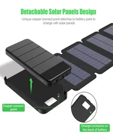 1pc 20000mah Folded solar energy Battery Charger Solar Power Bank Removable Solar Charger Case for Electronic products1739078
