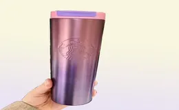 Edelstahl -Kaffeetassen Lavendel Thermos Tasse Paar Designer tragbarer Vakuumflasche5573688