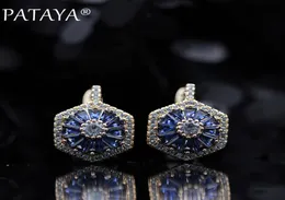 PATAYA NY ORIGINAL DESIGN LIMITED 585 ROSE GOLD Luxury Microwax Inlay Natural Zircon Drop Earrings Women Wedding Party Jewelry Y1711755