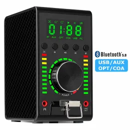 Amplificador mini áudio hifi bluetooth 5.0 Classe de potência D amplificador MA12070 Digital AMP 68W*2 CARIO DE AUDIO Home Marine USB/AUX/Optical/COA em
