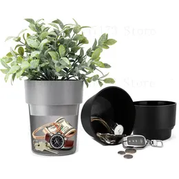 Grande panela de flores escondida caixa de trava segura Surpresa Hideaway Plant Stash Hide Money Keys Jewlery Organizer outros objetos 240410