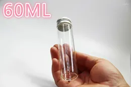 Decorative Figurines 10PCS 30 120mm 60ml Big Clear Glass Wishing Bottles Jars Vials Spice Food Storage Bottle With Screw Cap Wedding Gift