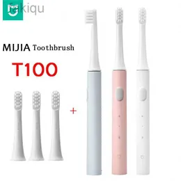 Toothbrush Sanitizer Mijia Sonic Electric Toothbrush T100 Adult Ultrasonic Automatic Toothbrush USB Rechargeable Waterproof Tooth Brush Head 240413