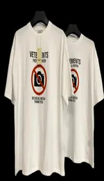 21SS Europe France Vetements Shop Nessun social media magliette da ricamo antisociale da uomo a magliette da uomo Abbigliamento da donna Casual Cotton T7544797