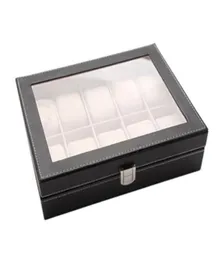 Home Desktop Watch Pu Storage Box Collection Collection Organizer Men039S 10Seat Watch Box Holder Packaging SH196341194