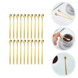 Spoons 20 Pcs Square Coffee Spoon Mini Serving Utensils Stainless Stir Ice Scoop Kitchen Tableware Dessert Honey