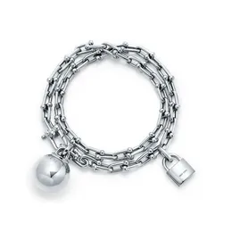 10A+ Hardwear Bracelets Ball- und Schlossdekoration 18K Gold und rein Silberarmband New York JJGNH521