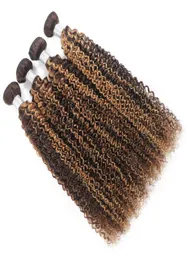 IShow wefts Loose Deep Highlight 427 Ombre Color Brown Human Hair Bundles 828inch Brasilianska kroppsvåg lockigt peruansk virgn hår 6994907