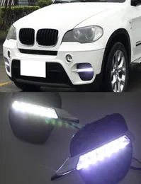 X5 E70 2011 2012 2012 2012 2012 2013 년 주간 주행 조명 LED 안개 머리 램프 커버 6684874 용 2PCS DRL 기타 조명 시스템 자동차 깜박임.