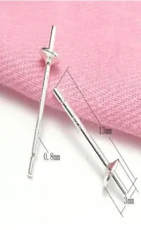 20pcslot 925 Sterling Silver Earring Needles Findings Components For DIY Craft Jewelry 08x3x13mm WP04375501297060568