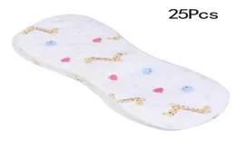 25pcs再利用可能な幼児布おむつソフトピーナッツ形状3レイヤーインサートベビーナッピー使用吸収性通気性おむつ3008915