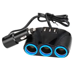 Three USB Charger Car Cigarette Lighter Adapter Splitter with High Quality 3 Way Auto Sockets and 5V 31A Output Power 120W