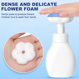 Distributore di sapone liquido carino e creativo a forma di fiori a forma di pressa per pressa in schiuma manuale di bottiglia da bagno