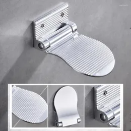 목욕 매트 알루미늄 합금 샤워 풋 스틸 비 슬립 욕실 휴식 받침대 벽면 장착 보조 페달