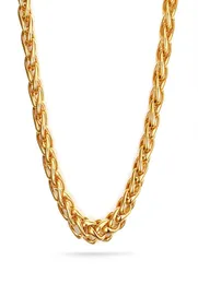 Outstanding Top Selling Gold 7mm Stainless Steel ed Wheat Braid Curb chain Necklace 28quot Fashion New Design For Men0397005108