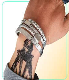 3pcsset Roman Sayısal Erkek Bilezikler Paslanmaz Çelik Halat Tokası Açık Punk Bangles Altın Pulseira Bileklik Bilezik Jewelry9120171