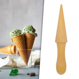 Baking Moulds Ice Cream Cone Maker Tool Portable Wooden Roller DIY Egg Roll Waffle Pastry Cooking Accessories