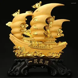 Dekorativa figurer Smooth Sailing Sailboat Decoration Stor Dragon Boat Housewarming Opening Presentkontor vardagsrummet