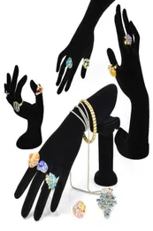 Hand Shaped Ring Stand Bracelet Holder Bangle Rack Jewelry Display Rings Shelf Black Velvet Female Mannequin Hand41706536543221