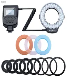 Portable LED Macro Ring Flash Light Lamp för Nikon Olympus Sony DSLR Camera High Resolution LCD Display15085244670715