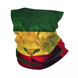 Berets Rasta Lion Stripe Bandana Neck Gaiter Print Mask Scarf Ямайская Ямайка Многоцелевое лицо езды на лице.