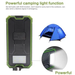 Solpaneler Ny utomhuskraftbank 20000 MAH Mobile Powerbank Portable Charger LED Light Battery Drop Delivery Renewable Energy Prod DHSIX
