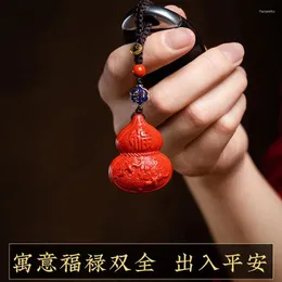 Chavedias fidelidade Cinnabar fu lu Gourd Car Key Ring mais riqueza e homens jóias de mulheres