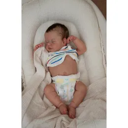 인형 NPK 45cm Born Baby Doll Reborn Loou Aslee Sleep Cuddly Body Lifelike 3D 피부가 보이는 정맥 고품질 수제 230710 DHZGK DR DHZGK