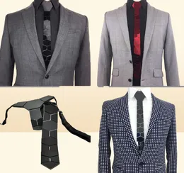 Neckkrawatte Set Geometie handgefertigt dünne hexagonale silberne Krawatte Wabe Form Krawatte für Männer Mode Hochzeitsbehörde Mode Jewel4163786
