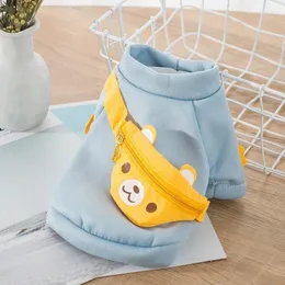 Vestuário para cães roupas de estimação com zíper de urso sólido macote de bolsa para cães para cães gato gato pequeno fofo de moda fino menino yorkshire acessórios