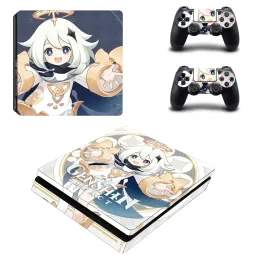 ملصقات Genshin Impact PS4 Slim Skin Sticker لـ Sony PlayStation 4 Console and Controllers PS4 Slim Skins Sticker Vinyl Vinyl