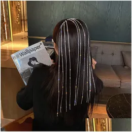 Haarklammern Barrettes glänzen FL Strassstirnband für Frauen Lange Quasten Kristall Haarschleife Party Accessoires Schmuck Dolper Lieferung Haare Dhhvd