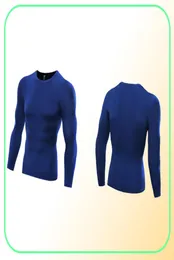 Running t shirts dry fit mens gym clothing scoop neck long sleeves underwear body building suit polyester apparel7888333