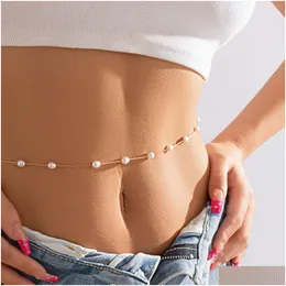 Cadeias de barriga boho mtilayer cadeia feminino simples y contas de cristal biquíni biquíni praia jóias de verão entrega de gotas de gotas otbvy dh73z