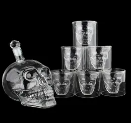 Crystal Skull Head S Cup Zestaw 700 ml Whisky Wine Glass Butelka 75 ml Szklanki kubki Dekanter domowy bar wódki picie kubki 4270723