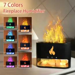 المرطب 7 ألوان طيلة الإضاءة الطويلة المدفأة مرطبة للمنزل النيران النار روما الناشر الكهربائي رائحة MINI USB ضباب spayer portable