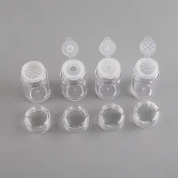 Sombra 10/50pcs 10ml Clear como recipiente de jarra de plástico para pó de sombra de glitter solta com giro com flip sifter garrafa de embalagem recarregável