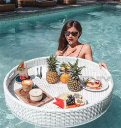 Móveis de acampamento Bali B Piscina de bandeja flutuante para café da manhã Plato de jantar da tarde El Rattan Basket6893131