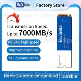 Boxs State Solid Drives SN580 com dissipador de calor M.2 Interface SSD NVME Protocolo PCIE4.0x4 2TB 1TB Gaming Entertainment for PC/Laptop/Ps5