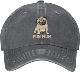 قبعات الكرة PUG MOM DOG Womens Denim Baseball Cap Caper Hat للنساء للجنسين